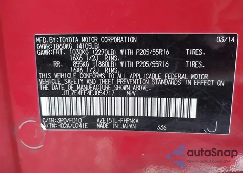 2014 Scion Xb from USA, damaged, VIN JTLZE4FE4EJ054717